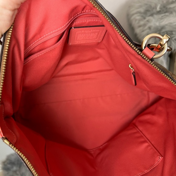 New COACH Floral AVA TOTE Signature Canvas Peony Print, BEAUTIFUL! VHTF - Picture 5 of 13